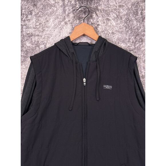 Travis Mathew Jacket Medium Mens Freezing Point 2.0 Black Full Zip Hooded - Picture 2 of 10